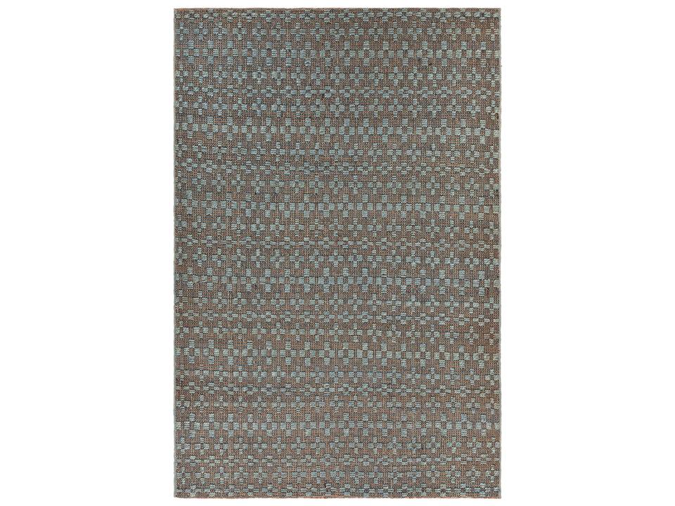 Abree Hand-Woven Jute and Cotton Area Rug in Turquoise 5 Feet x 7 Feet 6 Inches