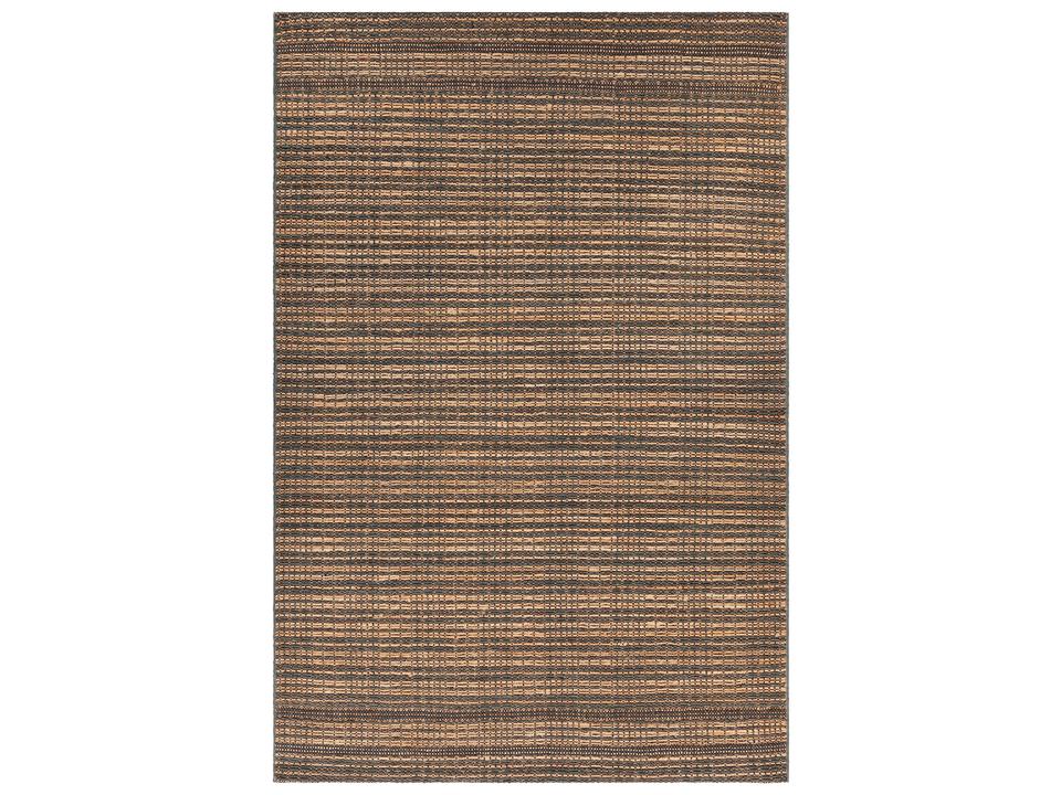Agnes Hand-Woven Jute and Cotton Striped Area Rug in Natural 5x7'6