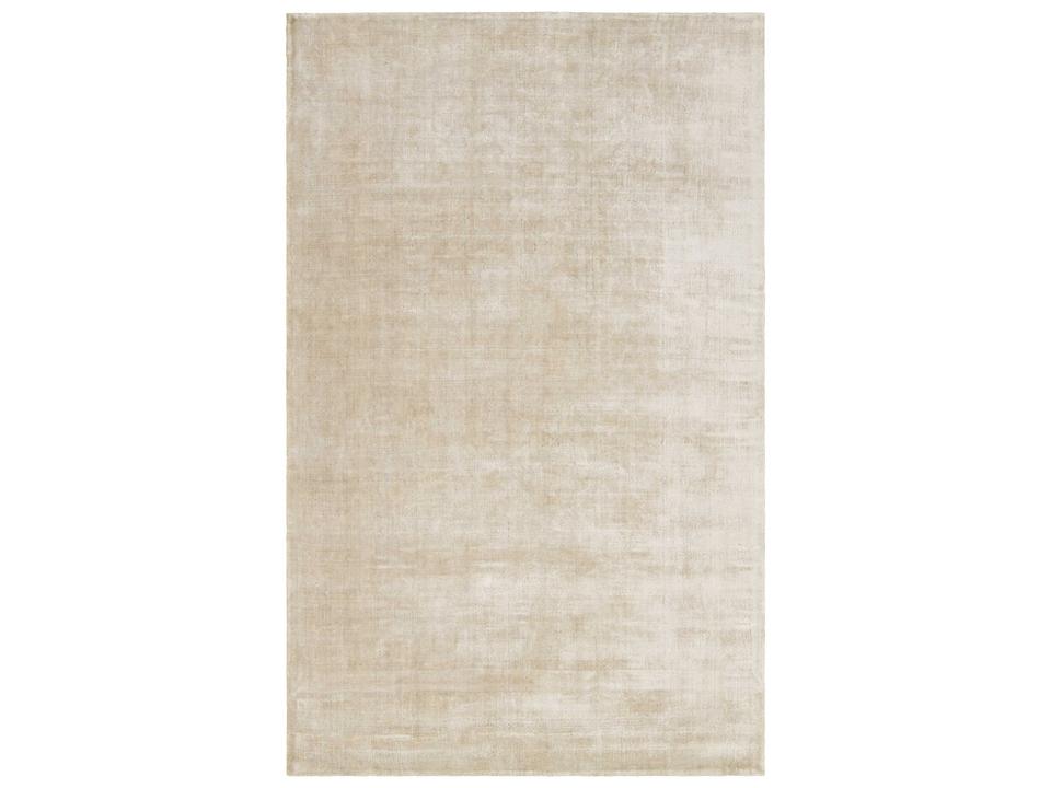 Alida Hand-Woven Art Silk Area Rug in Beige with Cotton Backing