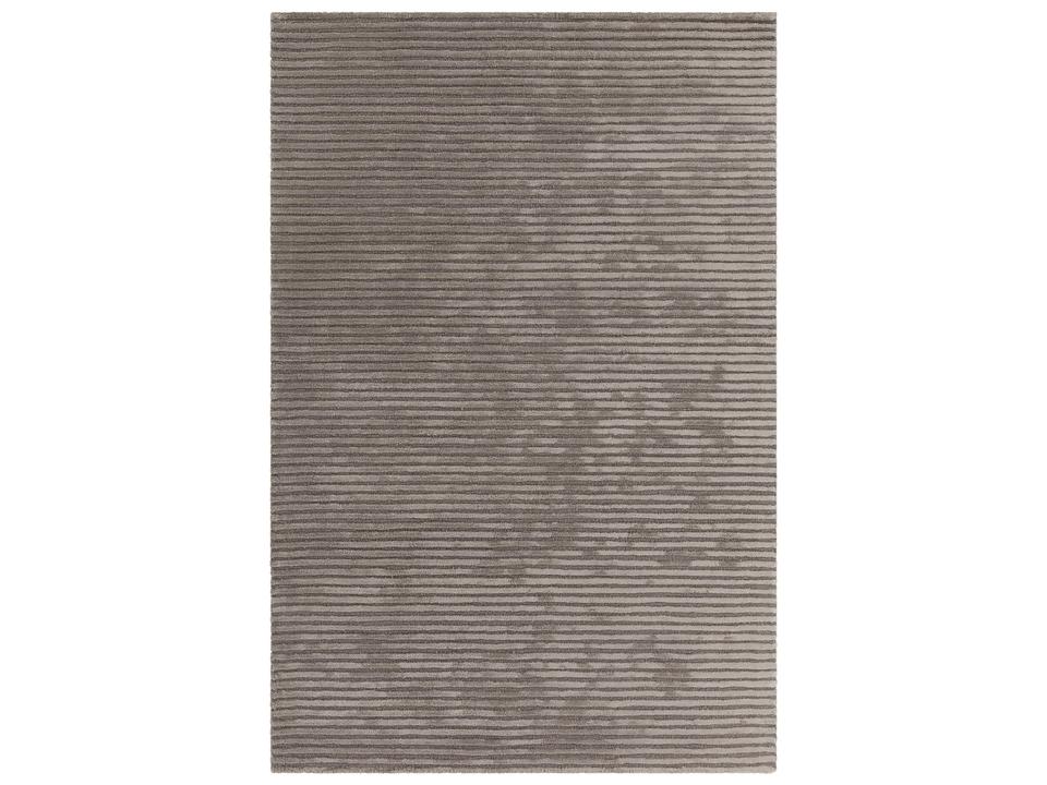 Angelo Hand-Tufted Wool Viscose Blend Area Rug in Taupe Solid and Stripes