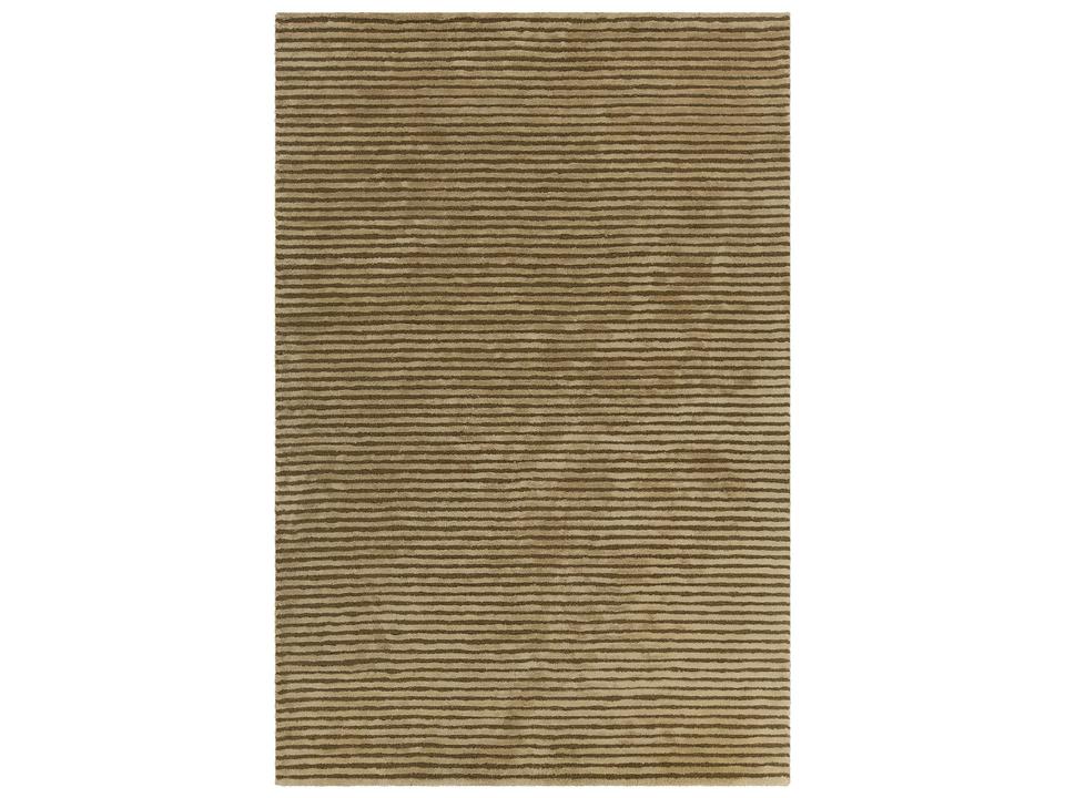Angelo Stripes Pattern Area Rug in Green Wool and Viscose