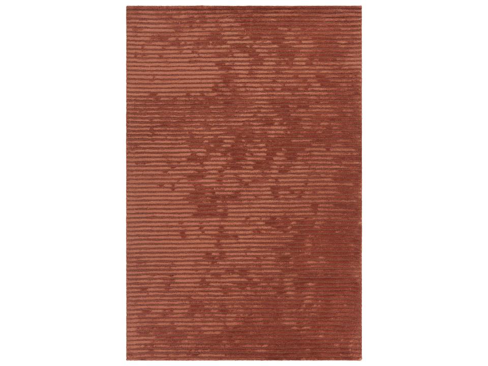 Angelo Orange Solid Area Rug with Ribbed Texture