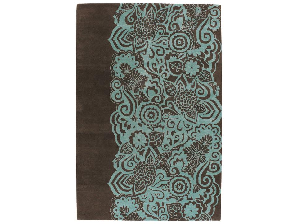 Aschera Hand-Tufted Wool Area Rug Blue and Brown