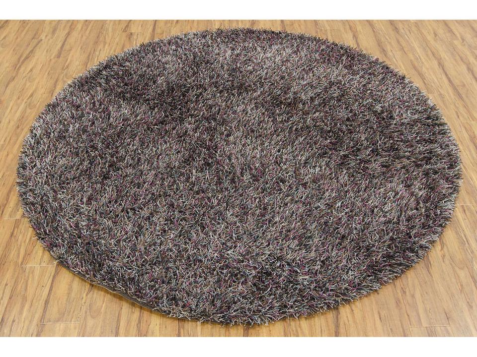 Astrid 7-Foot 9-Inch Round Hand-Woven Shag Area Rug in Purple Polyester