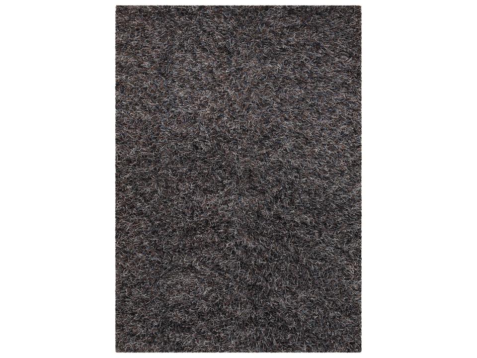 Astrid Hand Woven Polyester Shag Area Rug in Brown Blue and Grey