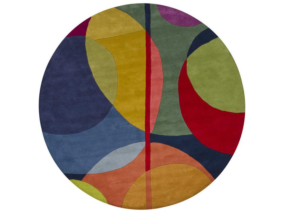 Bense Garza 93-Inch Round Hand Tufted Wool Area Rug Multi