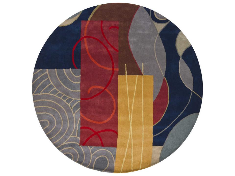 Bense Garza 7 Ft 9 In Round Hand-Tufted Wool Area Rug in Multi-Color