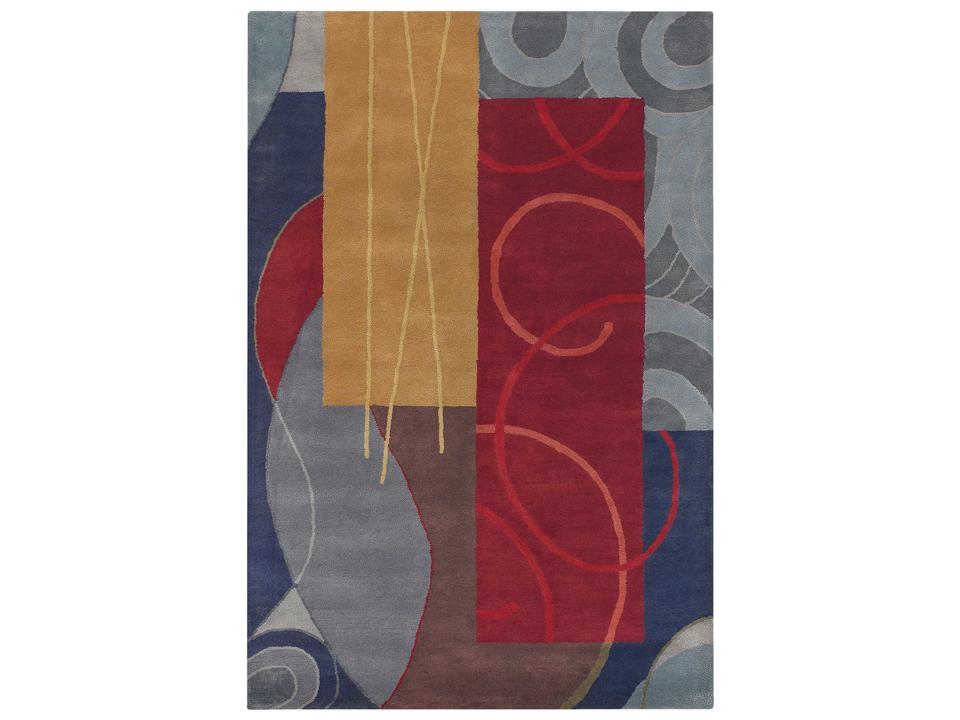 Bense Geometric Hand Tufted Area Rug in Multi-Color New Zealand Wool