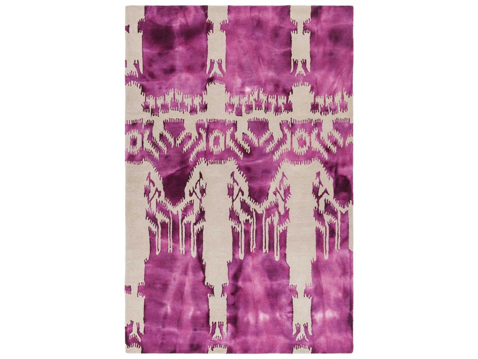 Cailin Contemporary Abstract Area Rug in Pink and Beige Wool