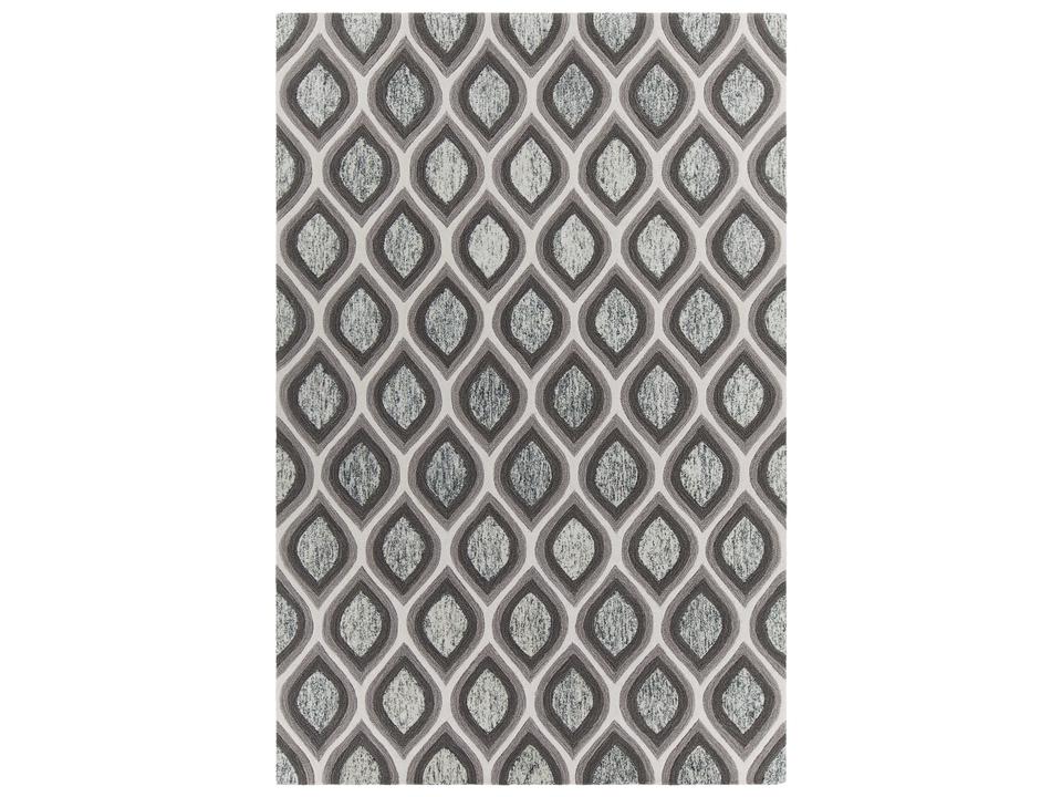 Clara CLA-7102 Hand-Tufted Wool Viscose Area Rug in Grey and White 5x7.5