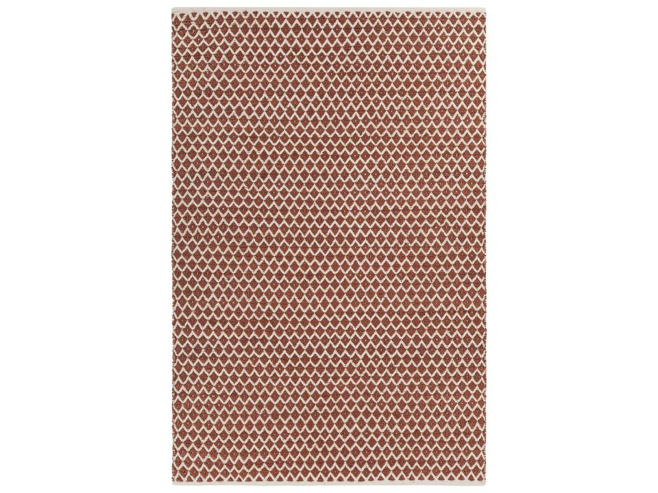 Costa Hand-Woven Jute and Cotton Area Rug in Rust White