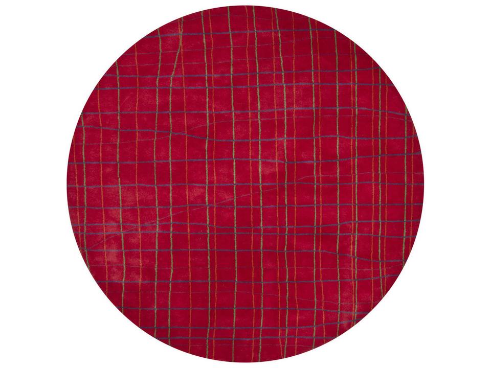 Daisa Geometric Hand-Tufted Round Area Rug in New Zealand Wool 93 Inch