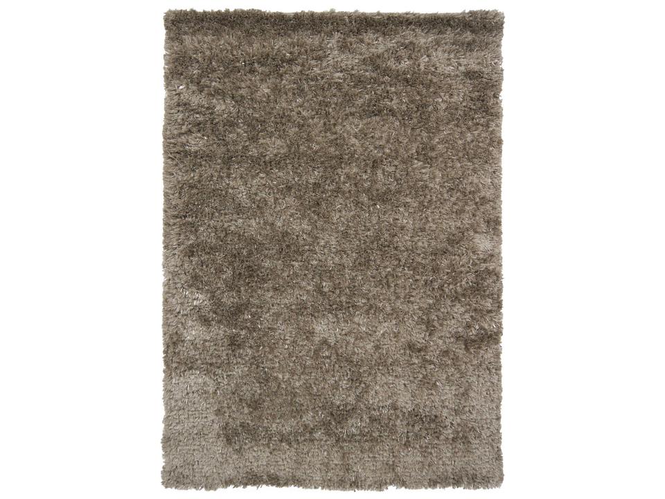 Dior Hand-Woven Polyester Shag Area Rug in Taupe Black and Brown