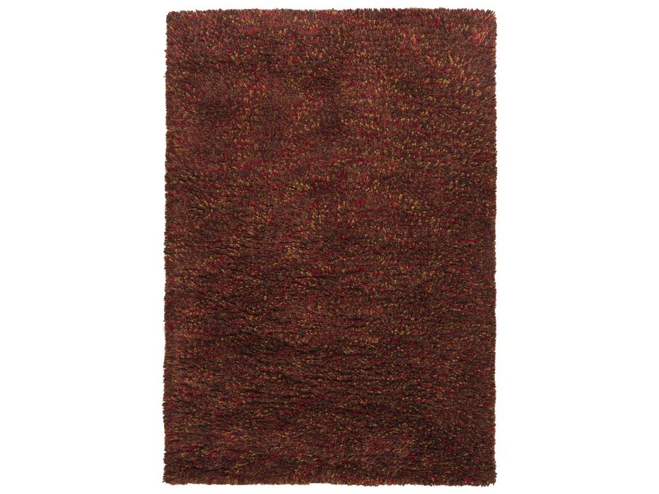 Estilo Hand-Woven Wool and Polyester Area Rug in Red Yellow Violet