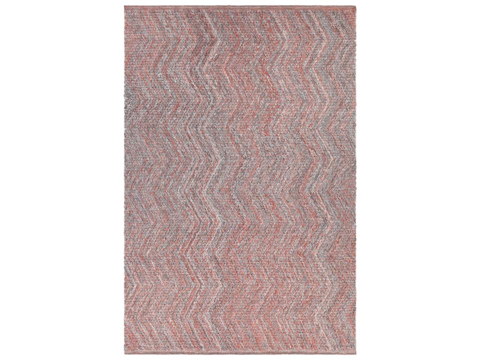 Eugenie Chevron Hand Woven Area Rug in Rust and Grey