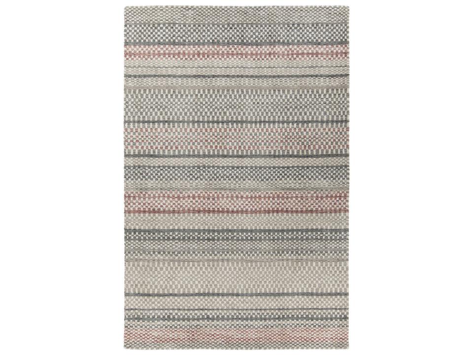 Evora Hand Woven Wool Viscose Area Rug in Ivory Grey Orange