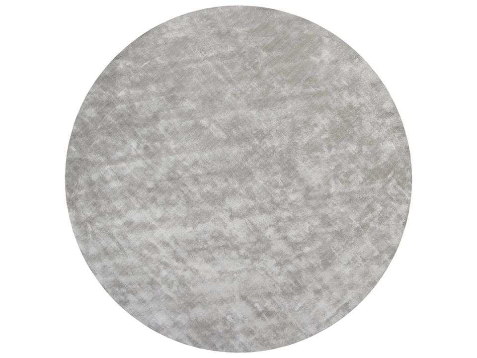 Gloria Hand-Woven Viscose Round Area Rug in Grey with Cotton Backing