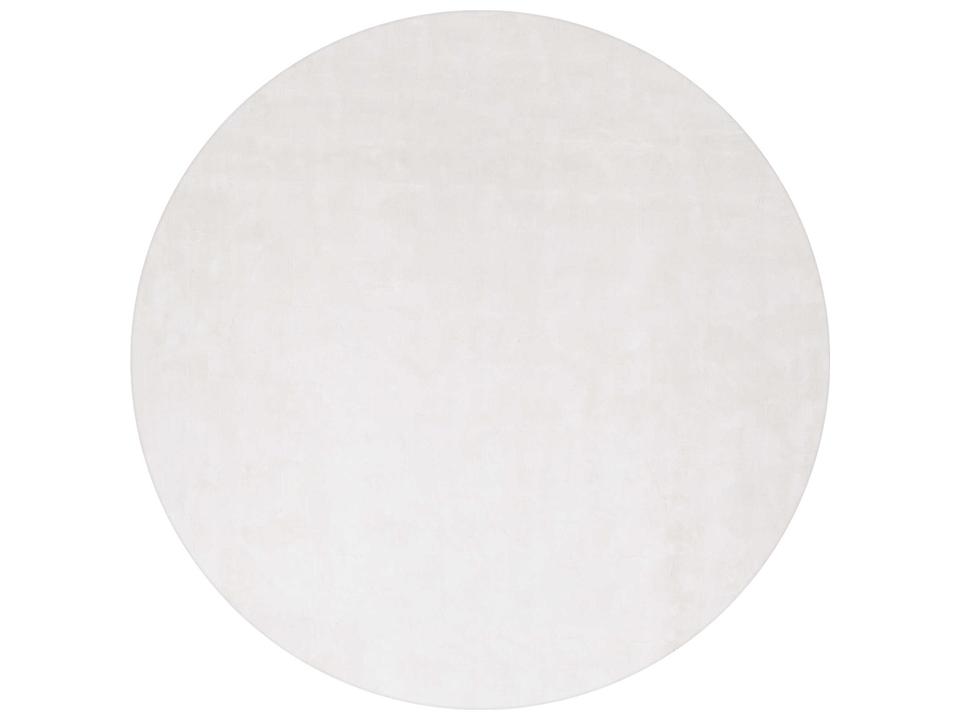 Gloria Round Hand-Woven Viscose Area Rug in White
