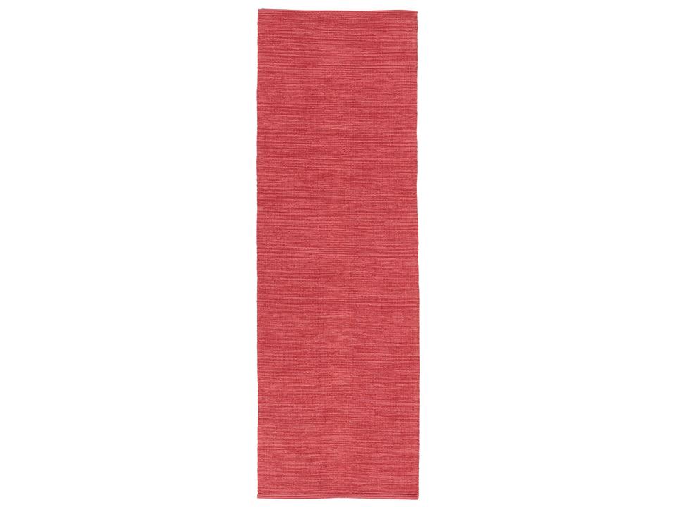 India 9 Hand Woven Cotton Runner Area Rug in Dark Red