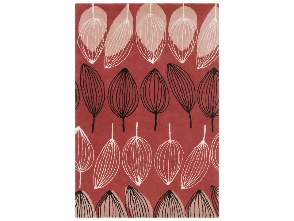 Jessica Swift Jes-28904 Hand-Tufted Wool Blend Area Rug in Red With Leaf Motif