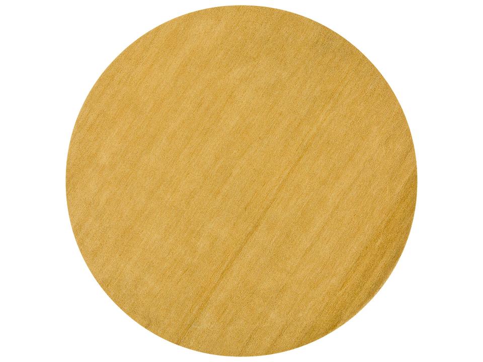 Metro Round Hand Tufted Wool Area Rug in Orange with Cotton Backing