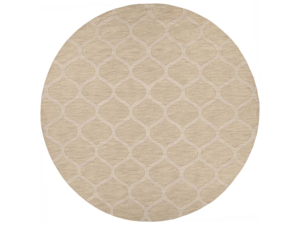 Mystica 8-Foot Round Hand-Tufted Wool Rug in Ivory