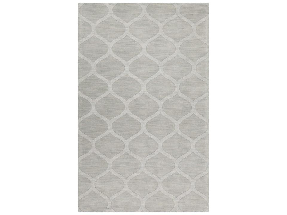 Mystica Hand-Tufted Wool Area Rug in Grey With Geometric And Floral Pattern