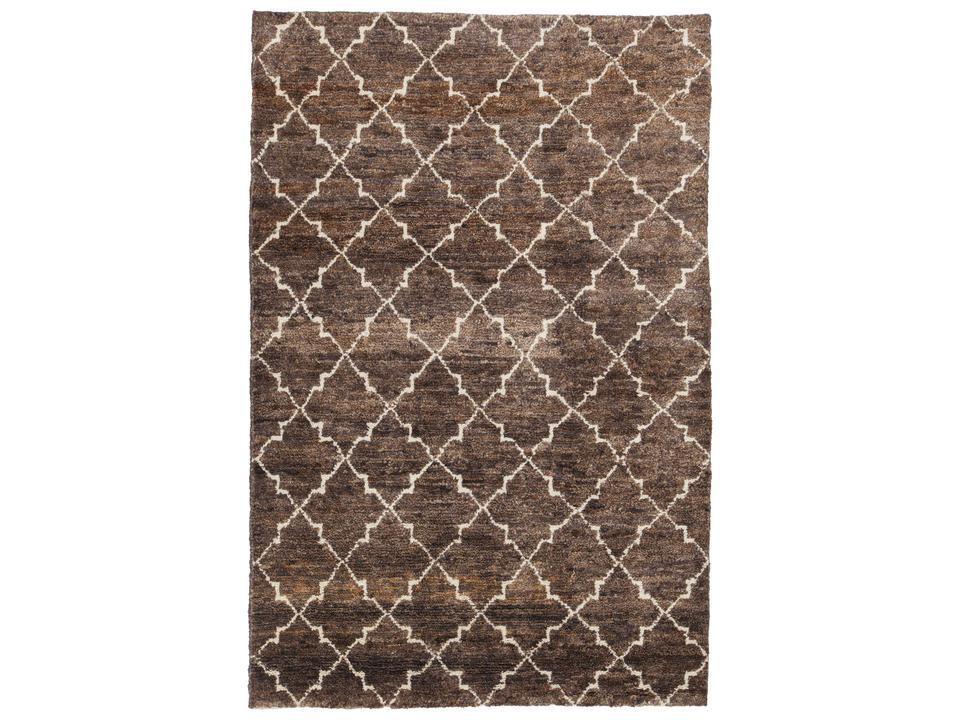 Nesco Hand-Knotted Jute and Wool Area Rug in Dark Brown