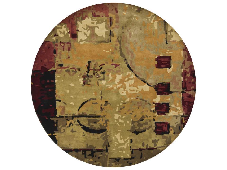 Nirvana Hand Tufted Wool Round Area Rug in Abstract Pattern