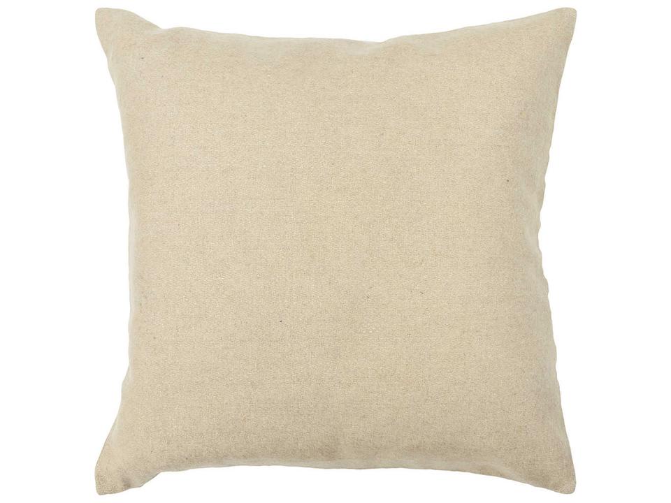 CUS28020 Handmade Wool Accent Pillow in Beige with Down Fill