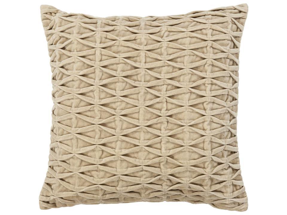 CUS-28021 Cotton Velvet Handmade Cushion Beige