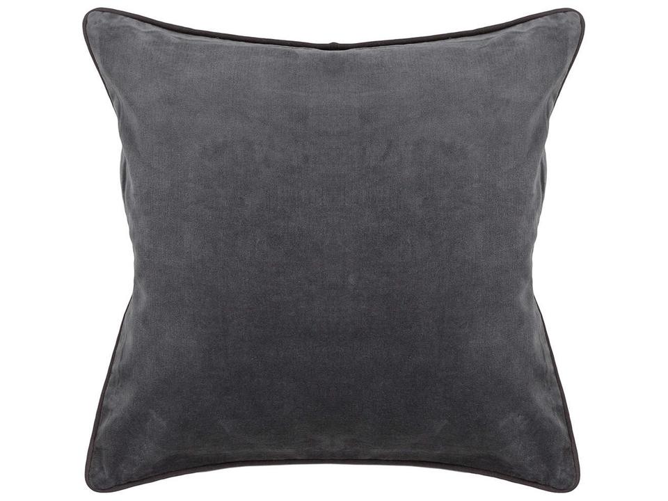 Cotton Velvet Handmade Accent Pillow 18x18 Inch Grey
