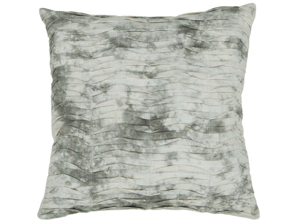 CUS-28027 Handmade Cotton Accent Pillow in Light Grey with Down Fill