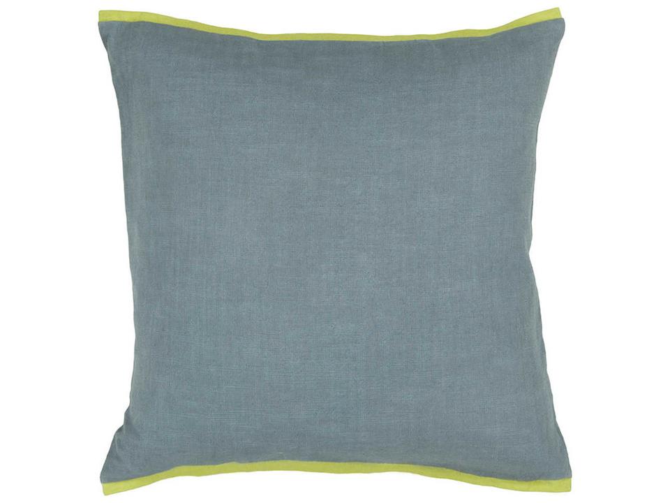 CUS-28022 Handmade Cotton Decorative Pillow in Blue Green 18 Inch Square