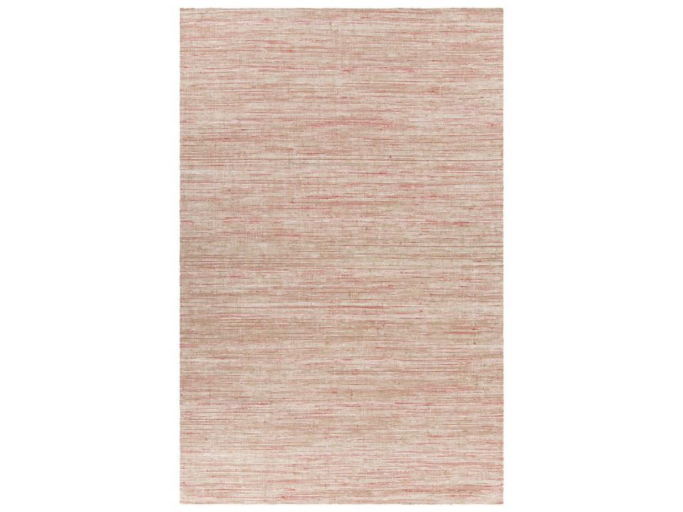 Pretor Hand-Woven Area Rug in Pink and Natural with Jute Wool Cotton Flat Weave