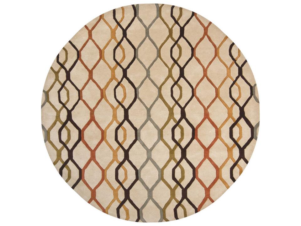 Rowe Round Area Rug in Multi-Color Geometric Pattern
