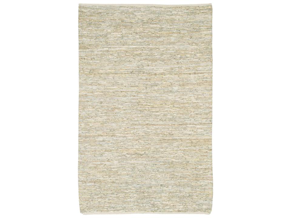 Saket Hand-Woven Leather Cotton Reversible Area Rug in Ivory
