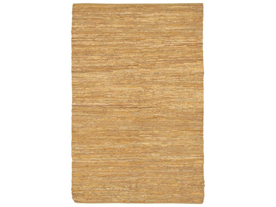 Saket Hand-Woven Leather and Jute Area Rug in Natural Multi