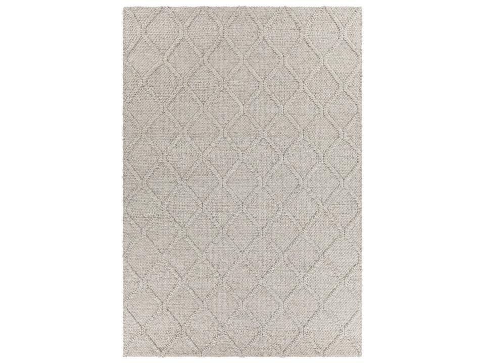 Sujan Hand Woven Wool and Viscose Geometric Area Rug in Grey
