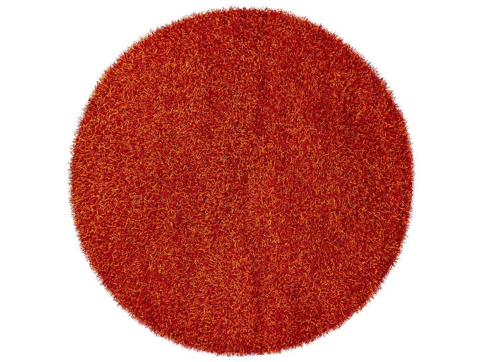 Zara Hand-Woven Shag Area Rug in Red and Orange Polyester