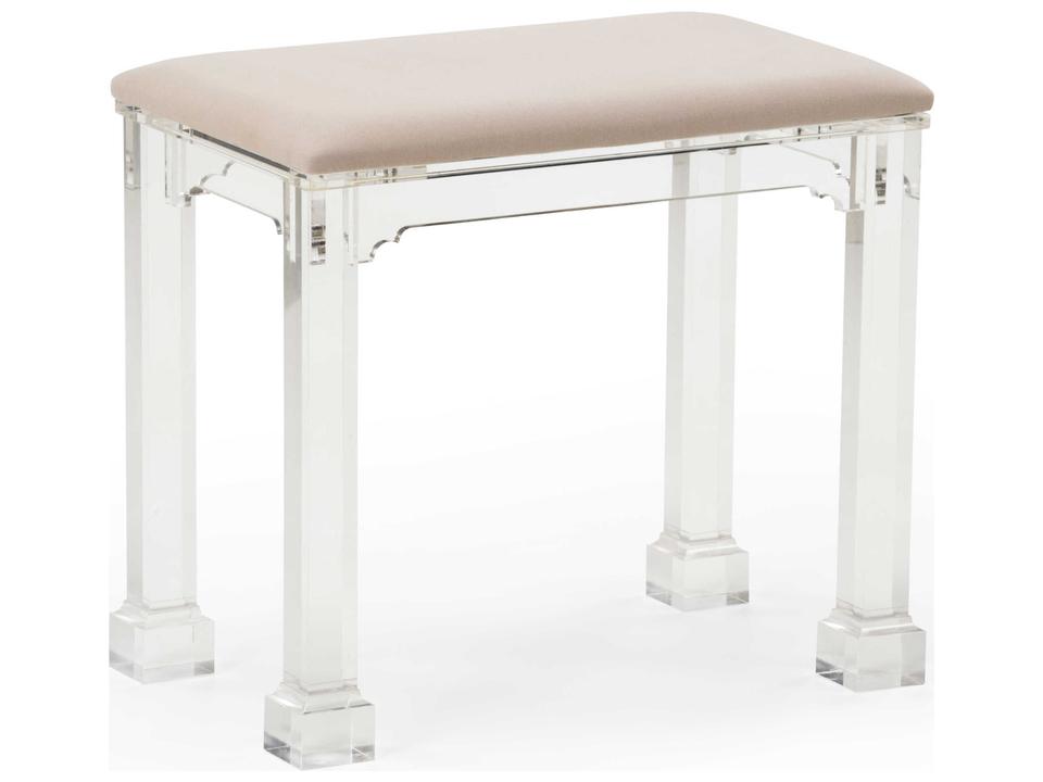 Madison Small Acrylic Bench with Muslin Covered Seat