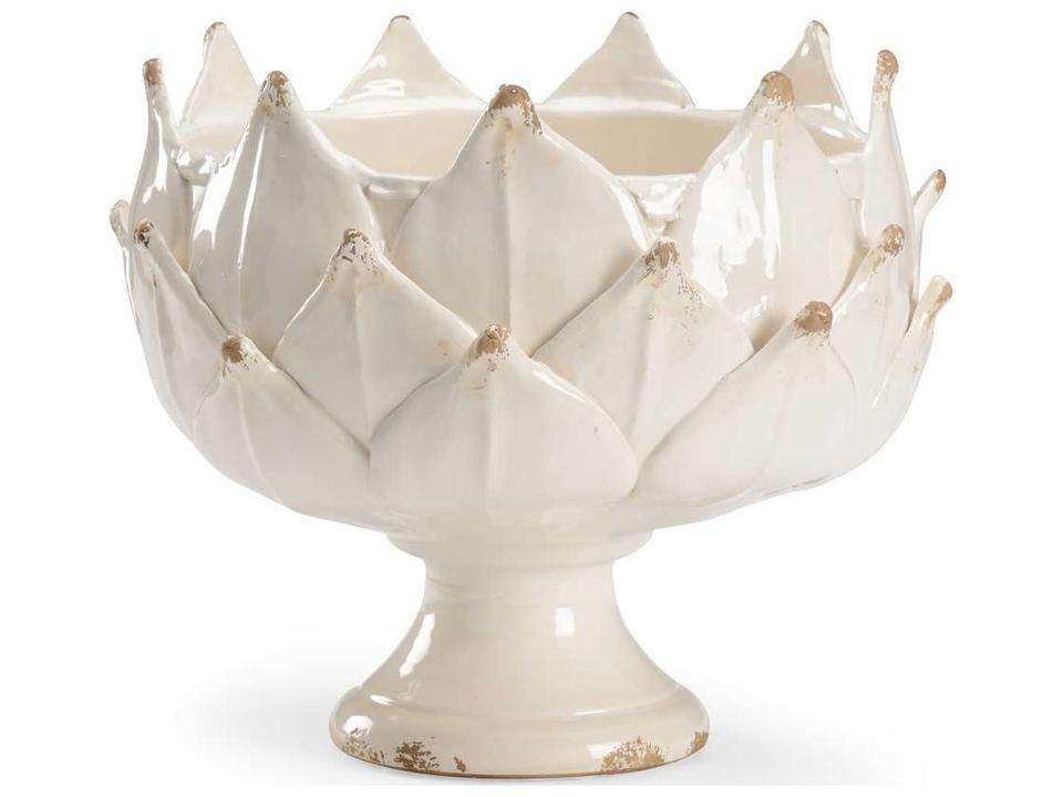 White Leaf Porcelain Vase with Antique White Glaze