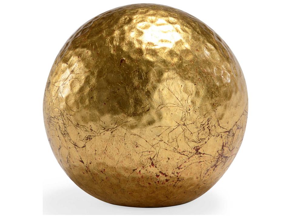 Hammered Gold Leaf Decorative Ball Accent Small