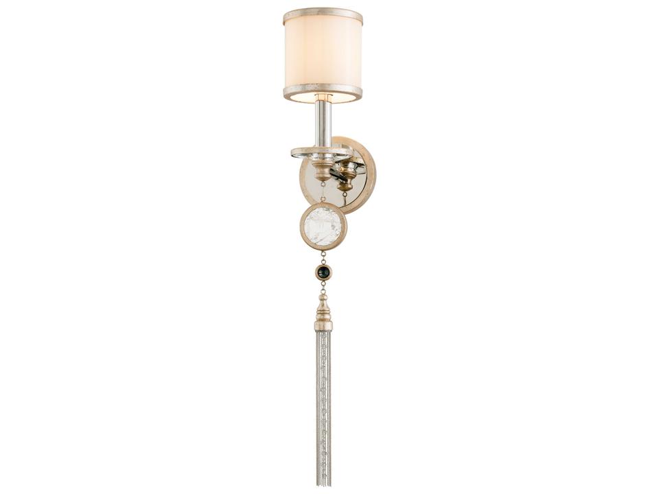 Bliss 1-Light Wall Sconce in Topaz Leaf with Frosted Glass and Crystal Accents