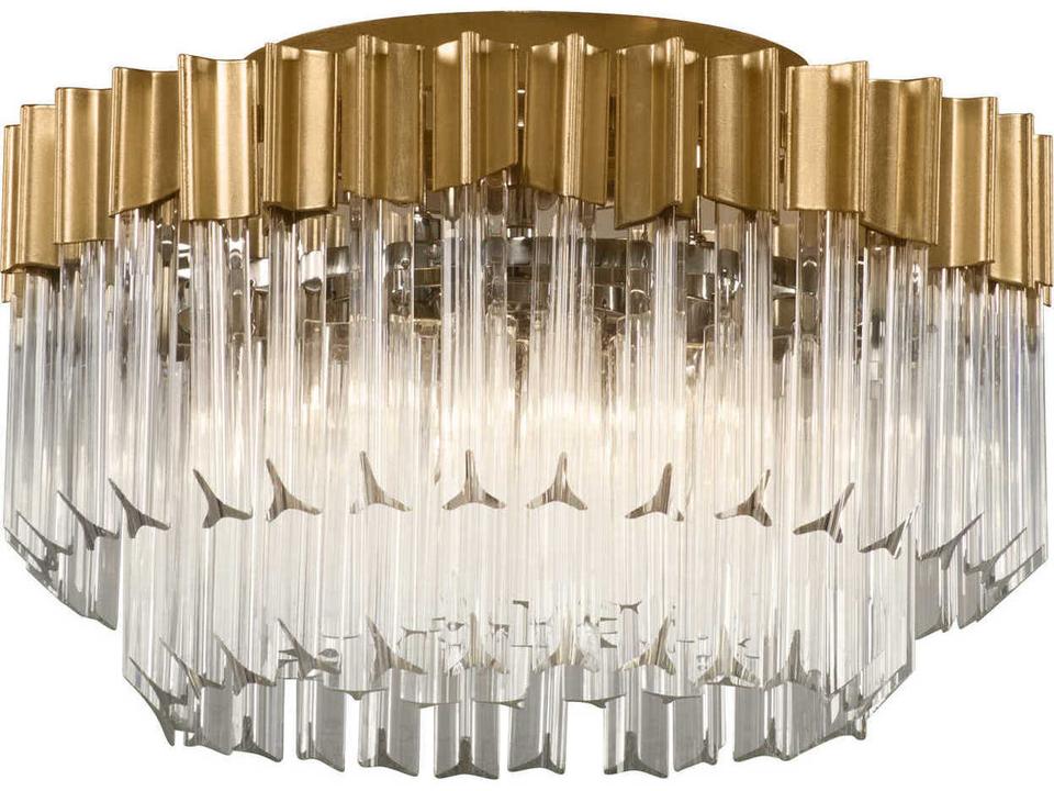 Charisma Gold Crystal Tiered Flush Mount