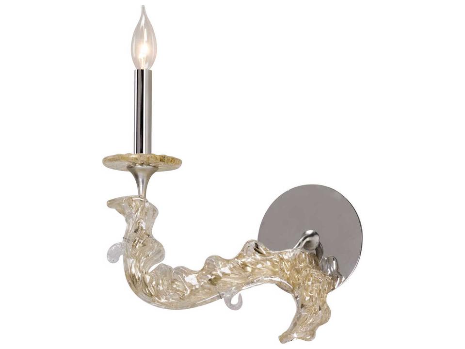 Cielo 1-Light Wall Sconce in Silver Leaf and 24K Gold Venetian Glass