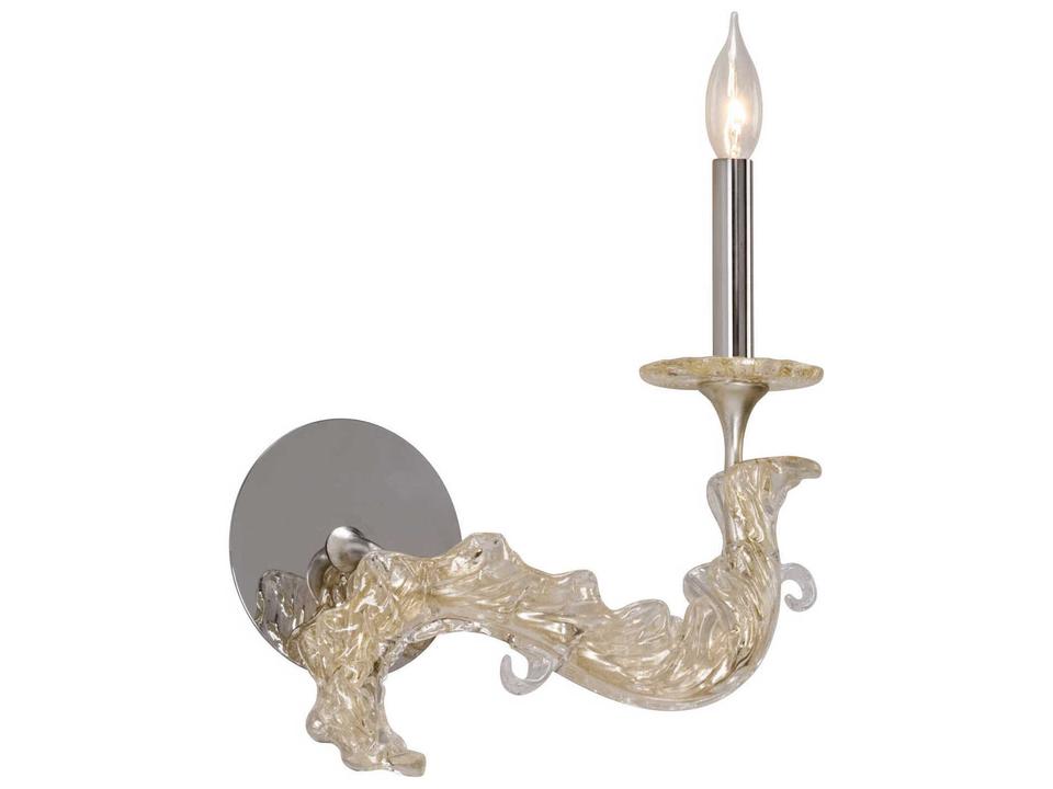Cielo 1-Light Wall Sconce in Silver Leaf and Venetian Glass