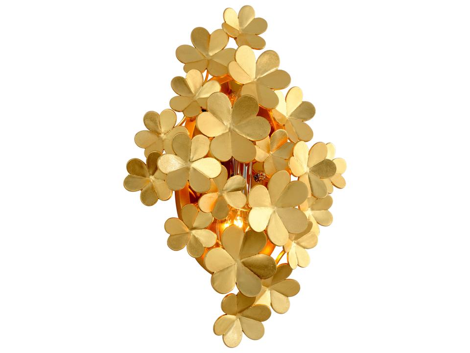 Gigi 2-Light Gold Leaf Hand-Crafted Iron Wall Sconce