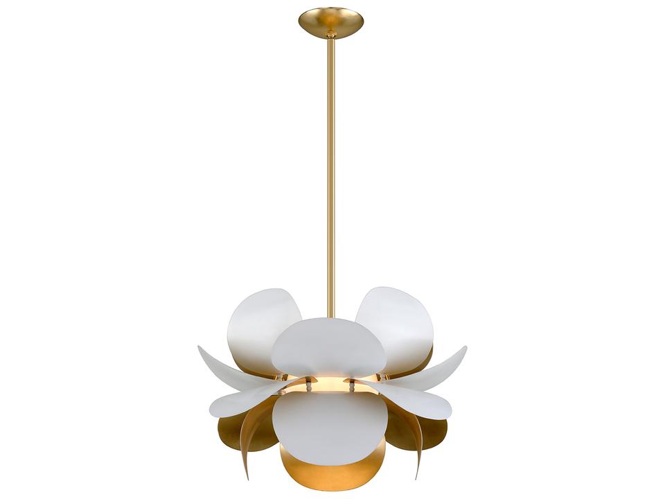 Ginger 1-Light Medium Base Pendant Light in Gold Leaf and Soft White