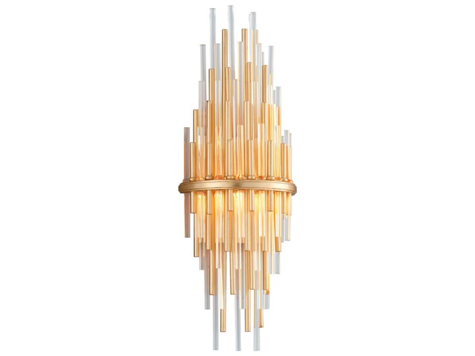 Theory 1-Light LED Wall Sconce in Gold Leaf and Polished Stainless